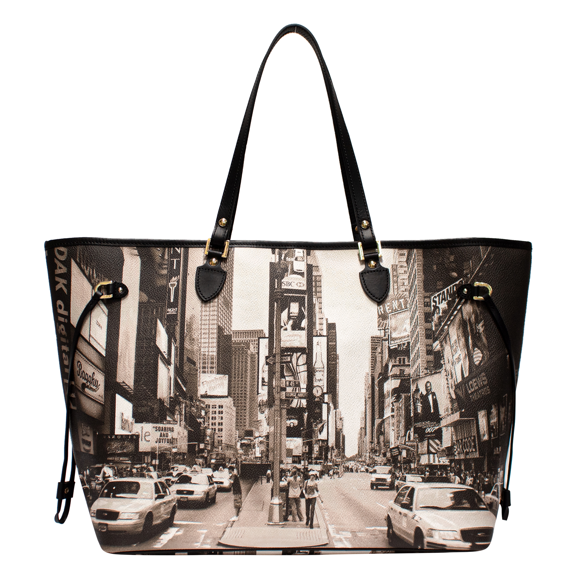 Bagghy Big NYC Time Square Black Leather - BAGGHY Official USA Store