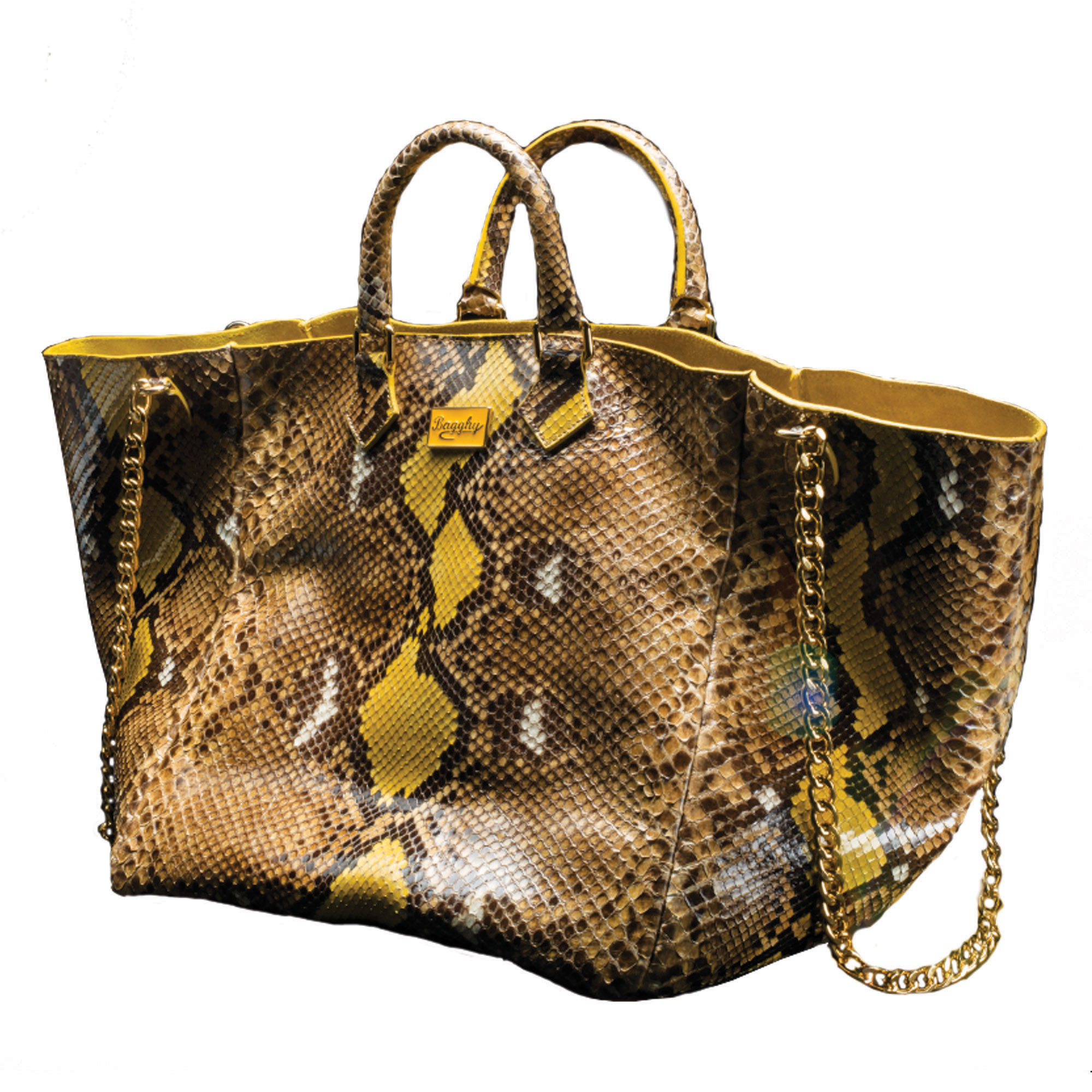 Gold lacquered python luxury bag ⋆ Premier Goldie Handbag